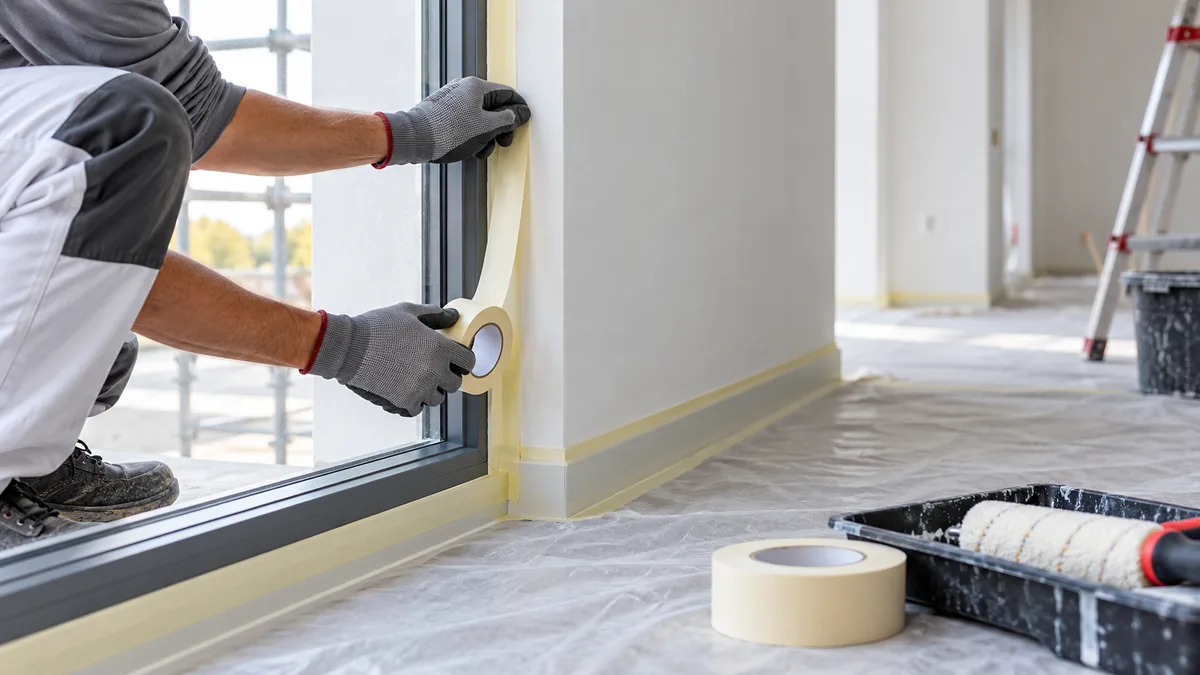 Construction tape application environment